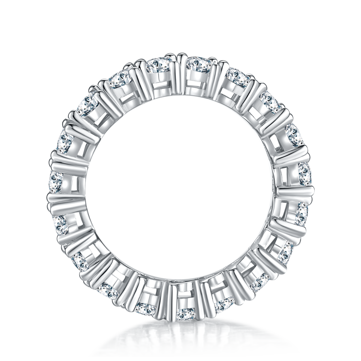 Heart Full Body Ring S925 Silver Plated Platinum Moissanite Women's Ring 2.0 Carat D-Class